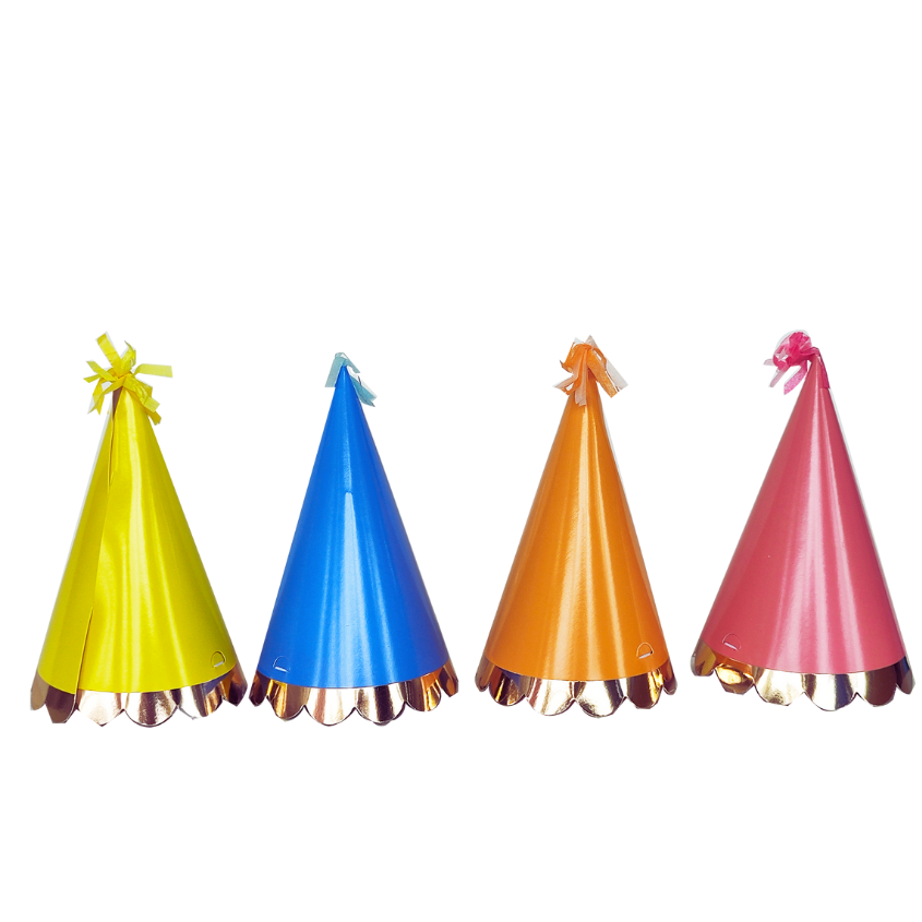 PARTY HATS GOLD & COLOR