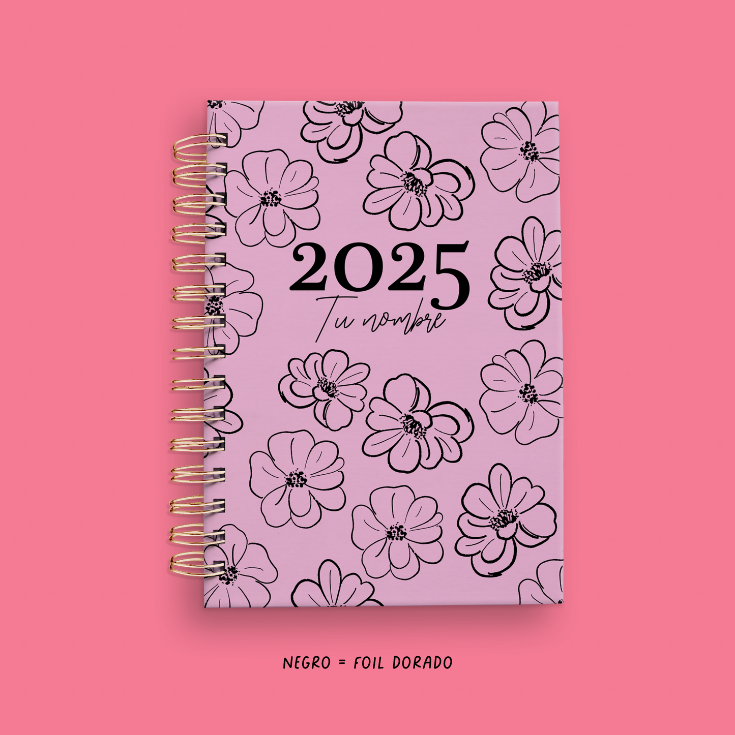 AGENDA GOLD FLOWERS