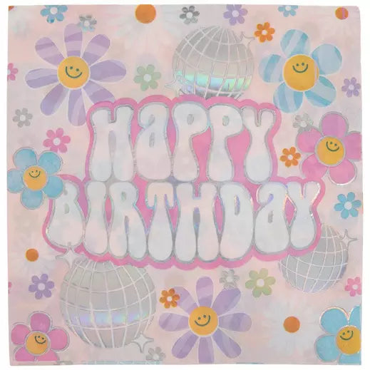 SERVILLETA SMILEY FACE HBDAY