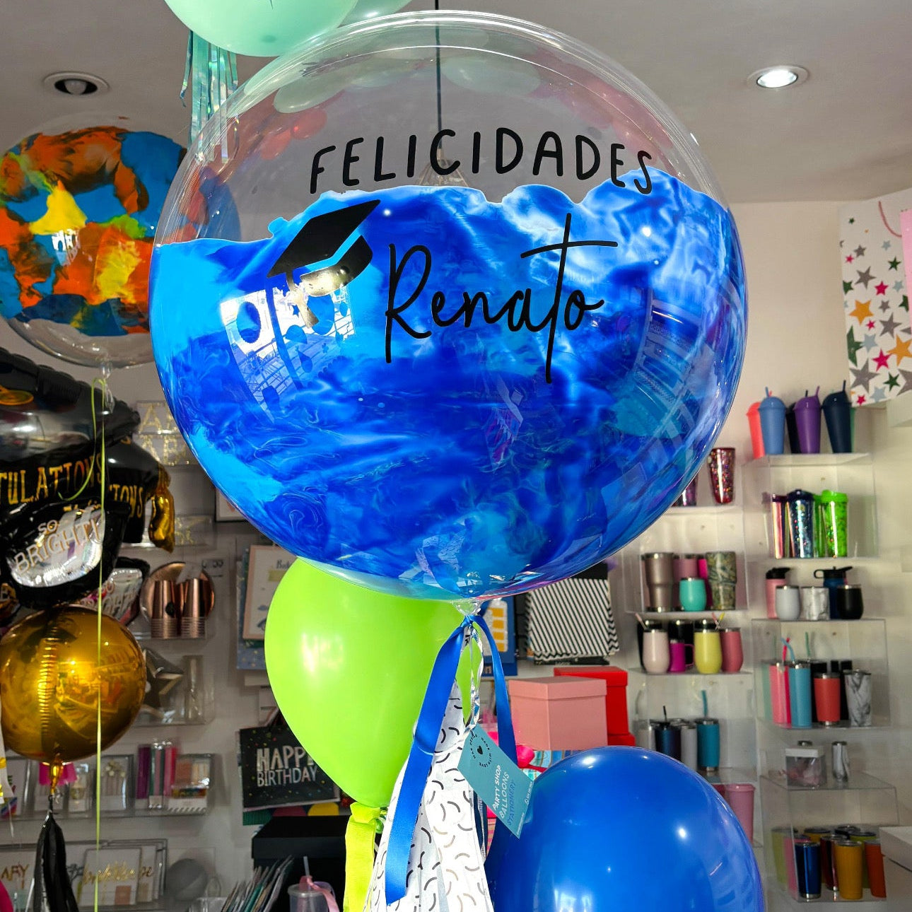 BURBUJA GRAD AZUL + 3 LATEX