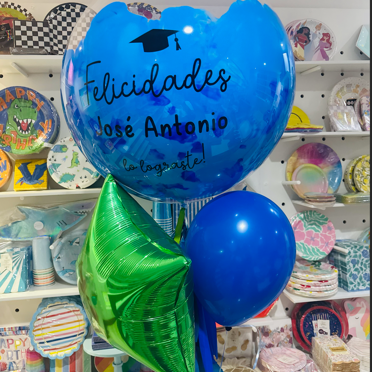 BURBUJA GRAD BLUE + ESTRELLA + LATEX