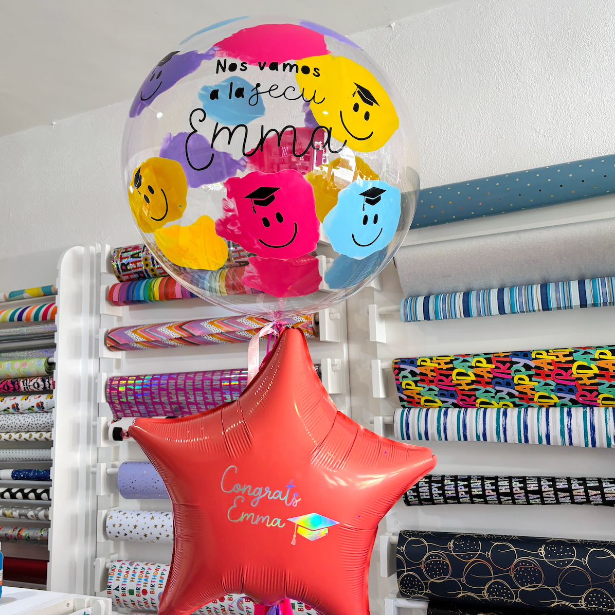 BURBUJA GRAD COLORS HAPPY FACE + ESTRELLA