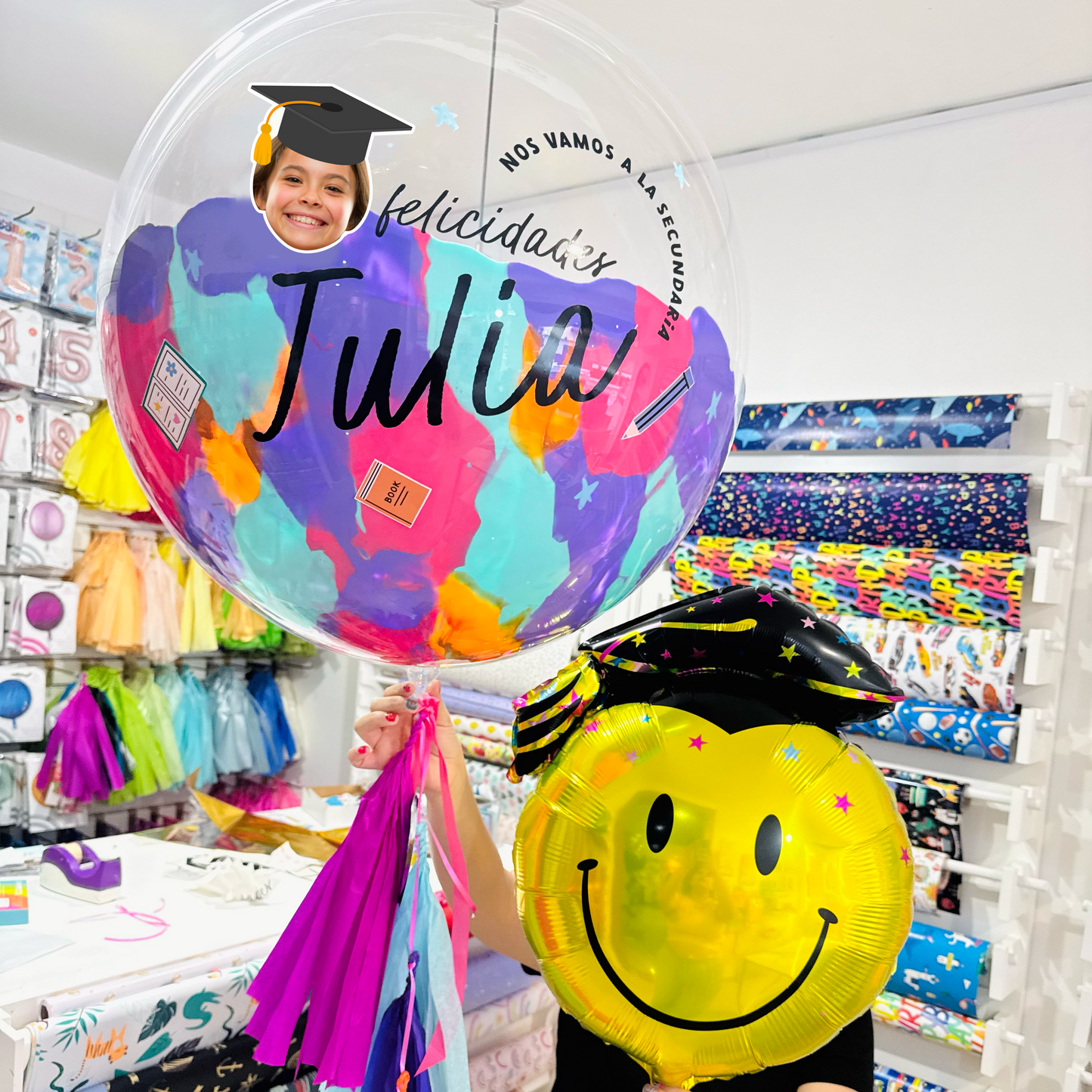 BURBUJA GRAD GIRL + HAPPY FACE