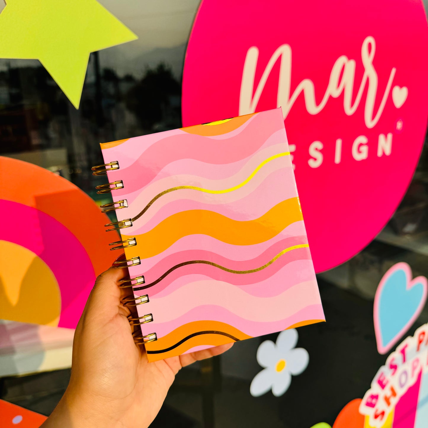 LIBRETA ONDAS PINK ORANGE