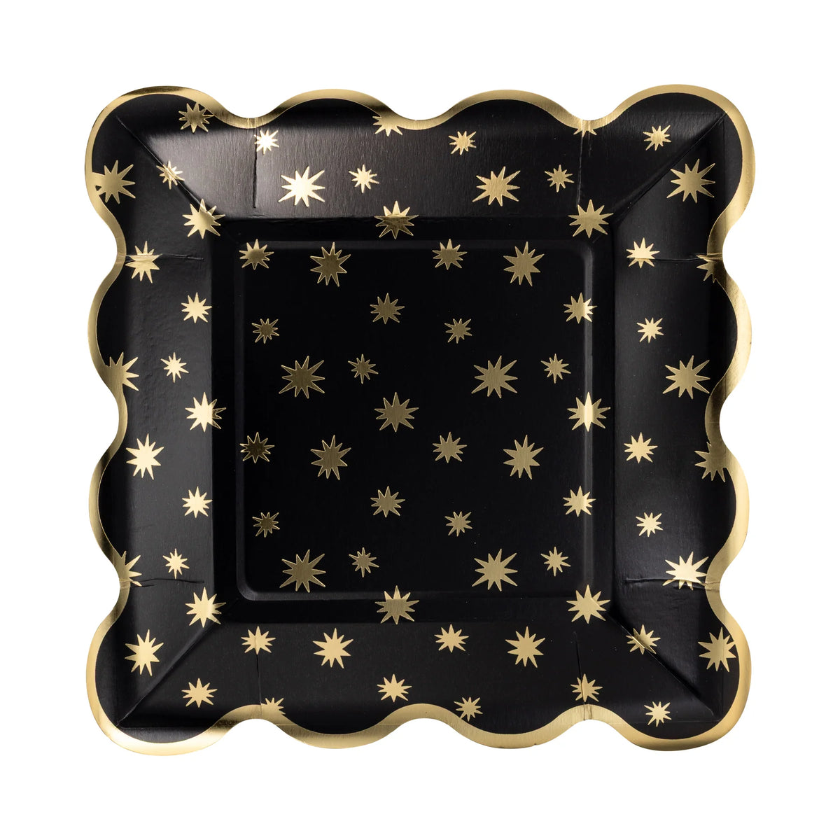 PLATO NEGRO ESTRELLAS DORADOS