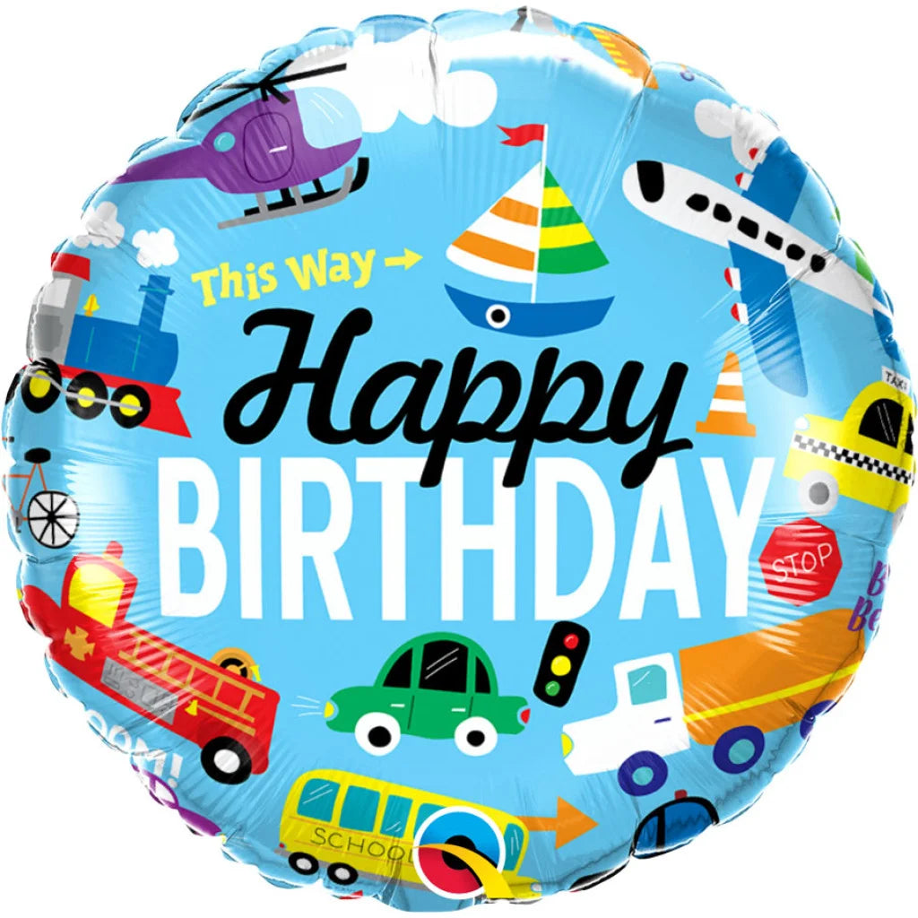 HAPPY BIRTHDAY TRANSPORTES 18"