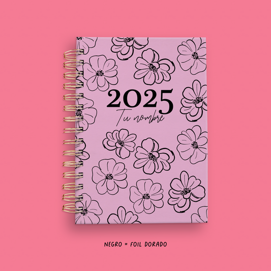 AGENDA GOLD FLOWERS