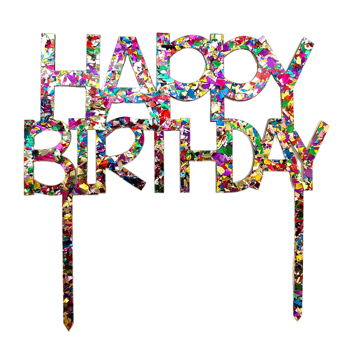 CAKE TOPPER HAPPYBDAY GLITTER