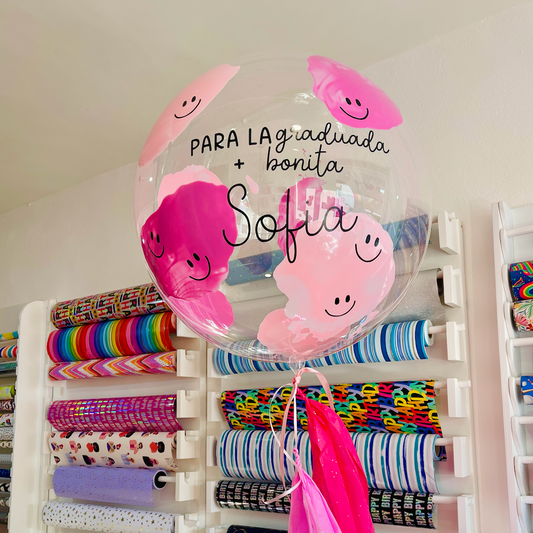 BURBUJA GRAD HAPPY FACE PINK