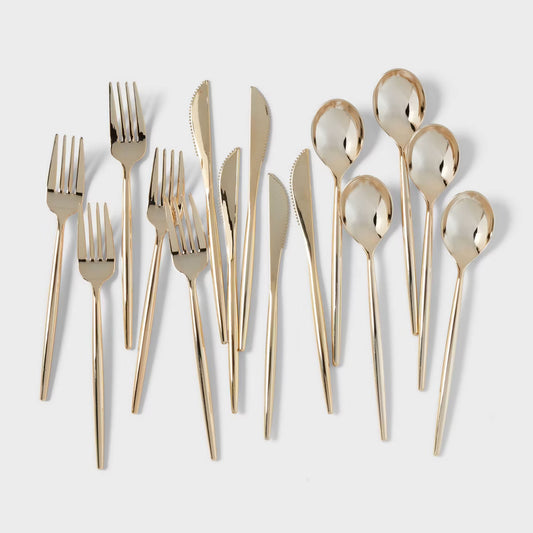 SET CUBIERTOS DORADOS D 30 PZ