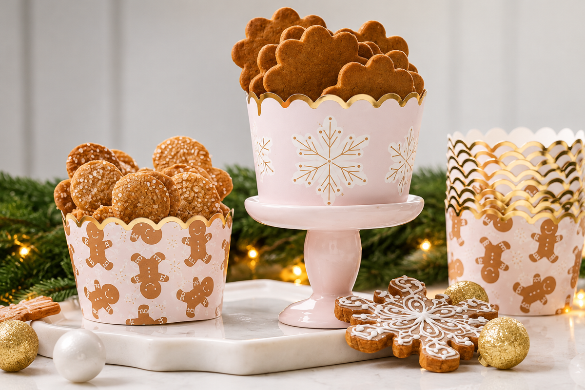 CHRISTMAS BAKING CUPS PINK