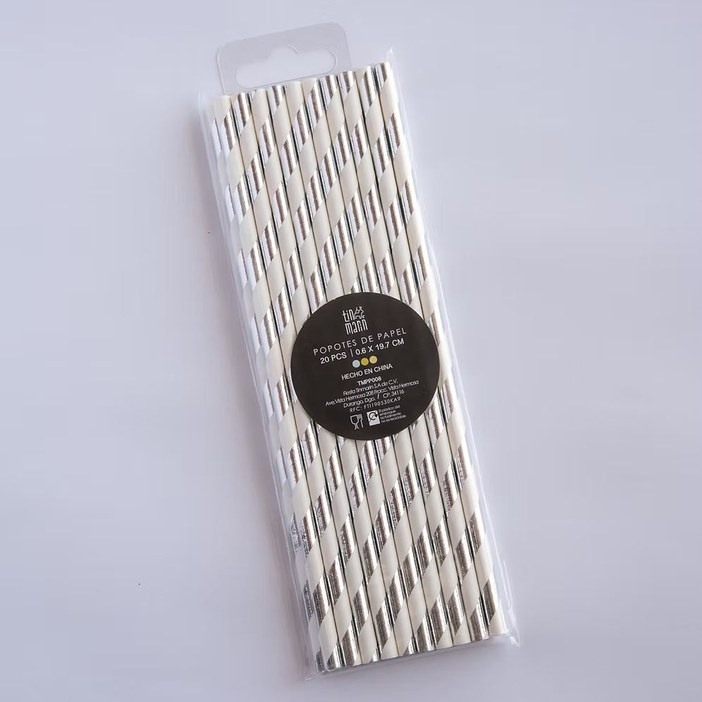 POPOTES PLATEADOS CARAMELO 20 PZ
