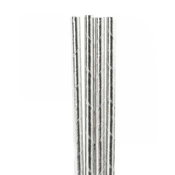 POPOTES PLATEADOS LISOS 25 PZ