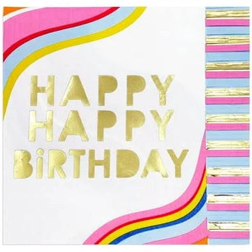 SERVILLETA "HAPPY BIRTHDAY" LETRAS DORADAS