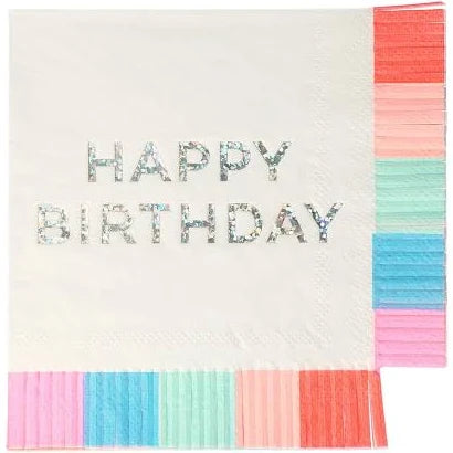 SERVILLETA "HAPPY BIRTHDAY" CUADROS COLORES