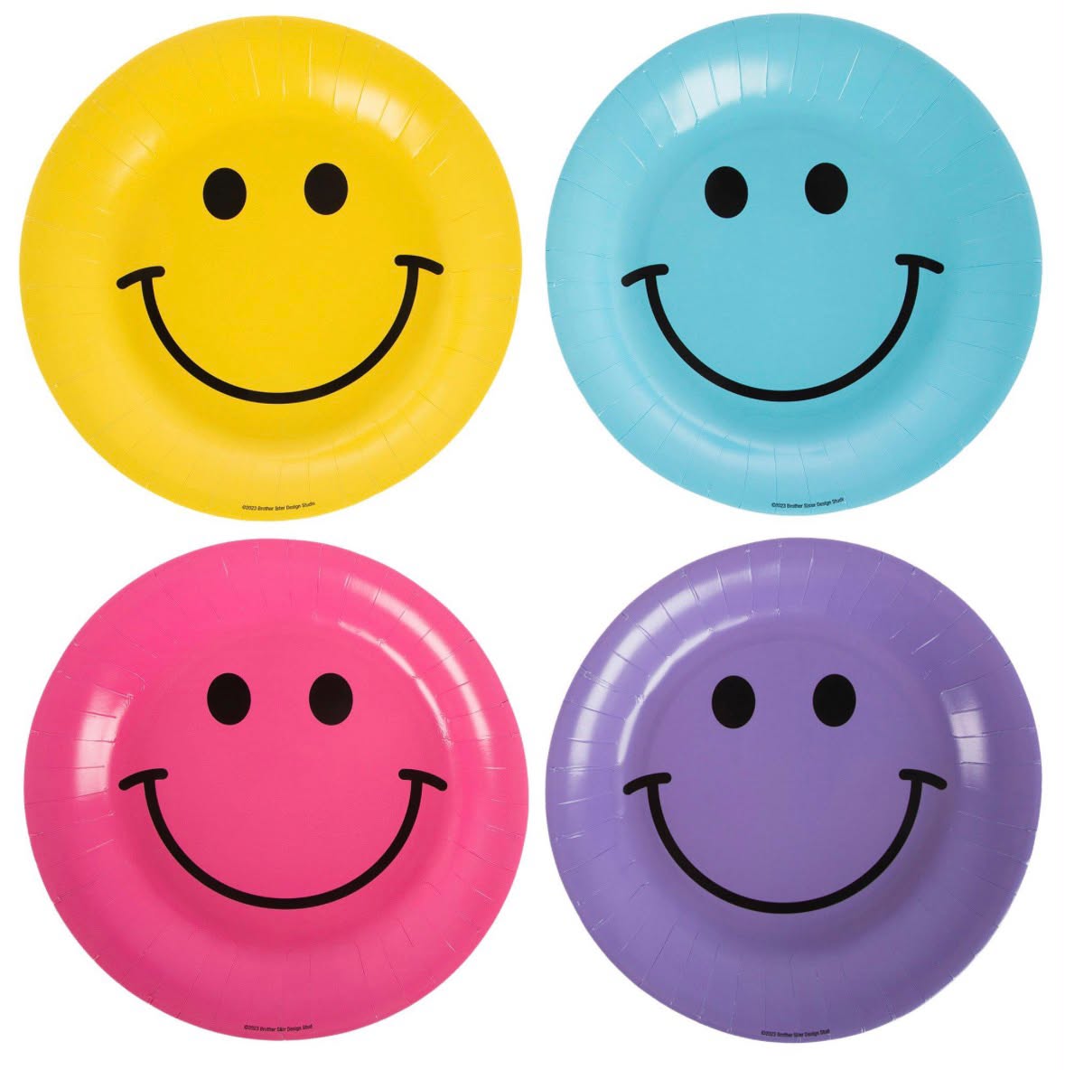 SMILE FACE PLATOS GRANDES 4 COLORES