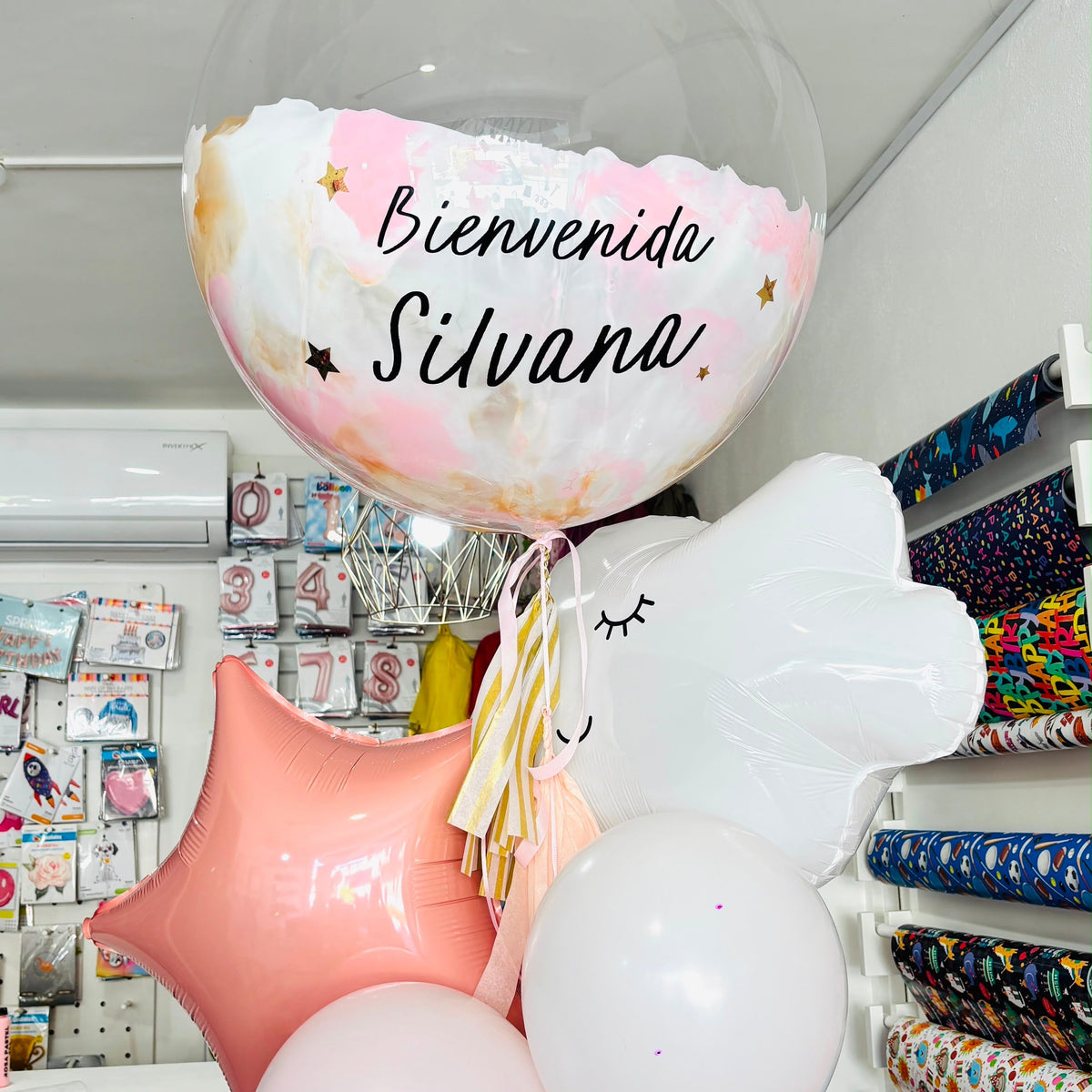 BIENVENIDA + NUBE + ESTRELLA + LATEX
